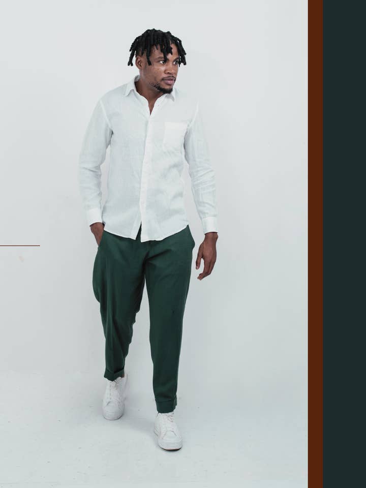 Pantaloni paracadute in lino da uomo per la vendita all'ingrosso da parte di CxG Zanzibar