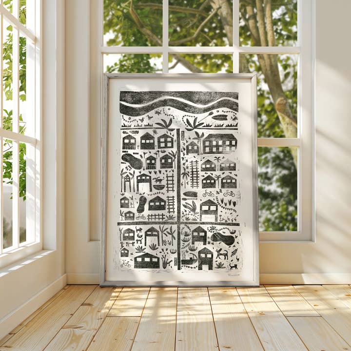 Valerie Perreault Studio - Wholesale Art Print - "Beach Road" - Linocut Fine Art Print 9