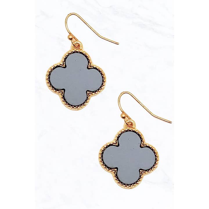 Suzie Q USA - Wholesale Dangle Earrings - Color Coated Clover Shape Earrings