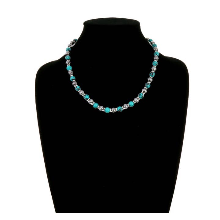 Boho Ranch Shop - Wholesale Beaded/Pearl Necklace - Western Navajo Style Pearl and Bead 18” Necklace
3