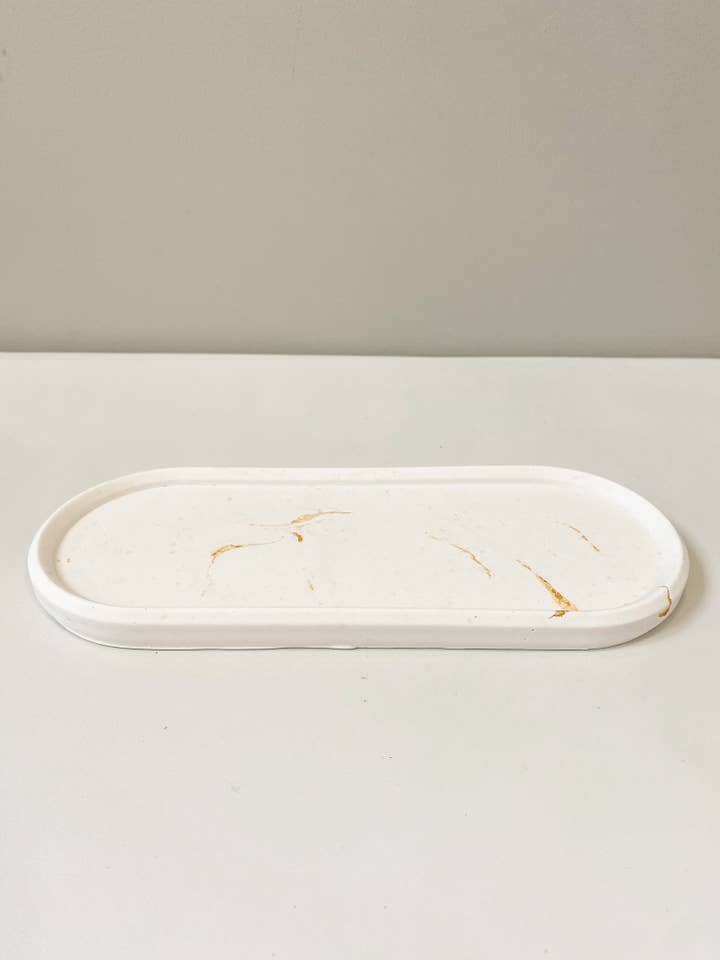 Marmor sten bricka med guld vener | Betong för wholesale av Maven Creations