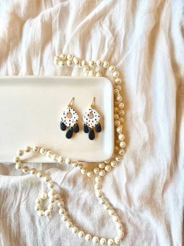 Speckled Earrings, Diamond Earrings, Drop Clay Earrings, Polymer Clay Earrings, Dot Clay Earrings, Polka Dot Earrings, Everyday Earrings for wholesale by SeizeTheClayJewelry