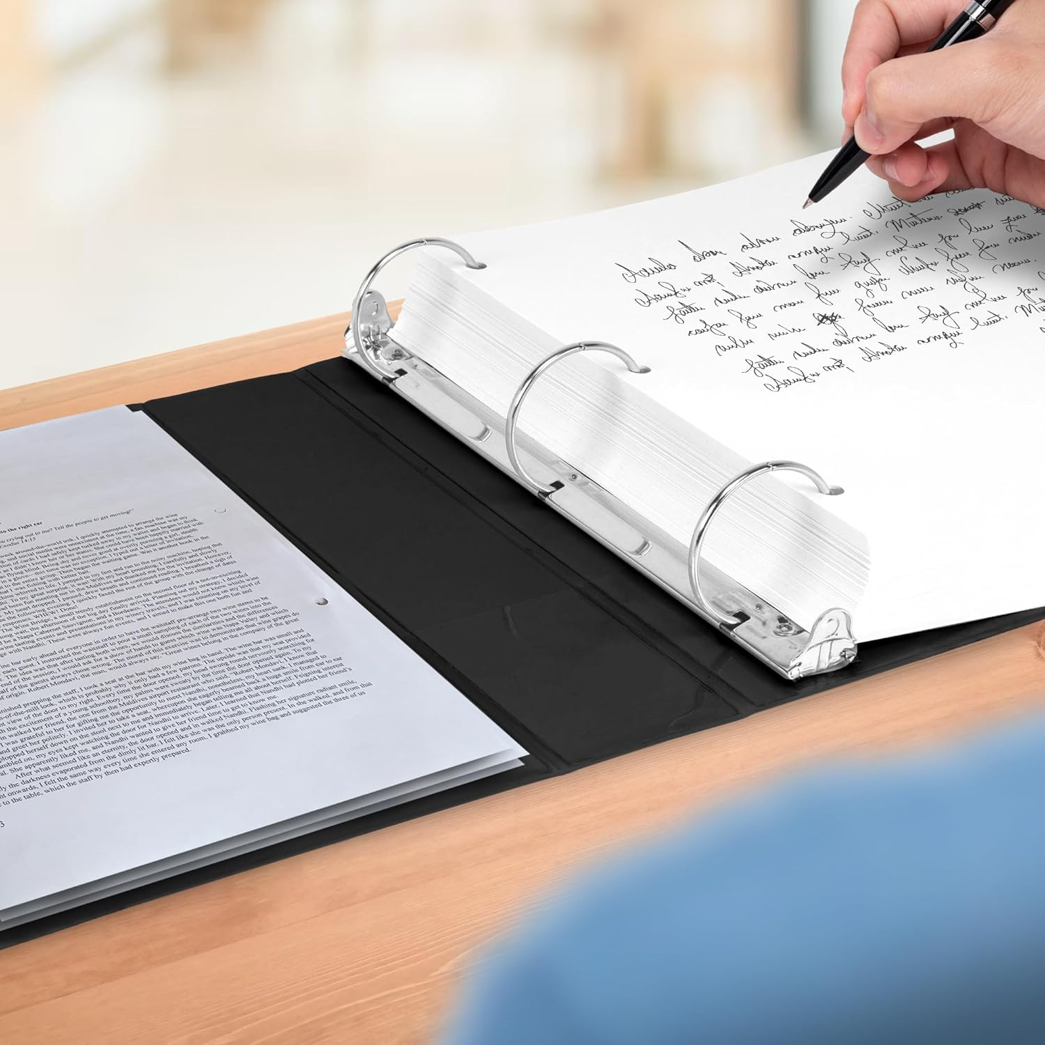 EcoQuality - Venta al por mayor Archivadores - Carpeta negra de 3 pulgadas de alta resistencia con tres anillas para oficina y escuela.2