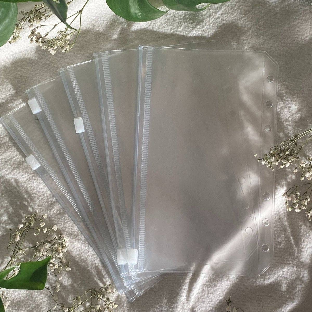 pen & pages - Wholesale Planner - Clear plastic sleeve "Zip" set of 4 for ring planner - Personal - 9.5 x 17.1 cm0