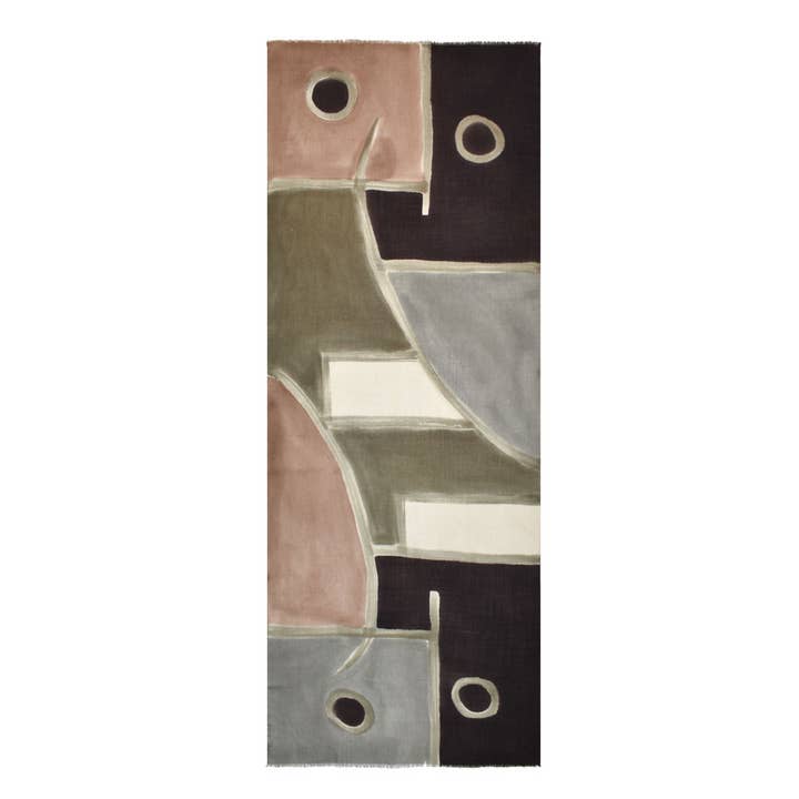 Tavita Hand Painted Modern Geo Scarf for wholesale by Dupatta Designs