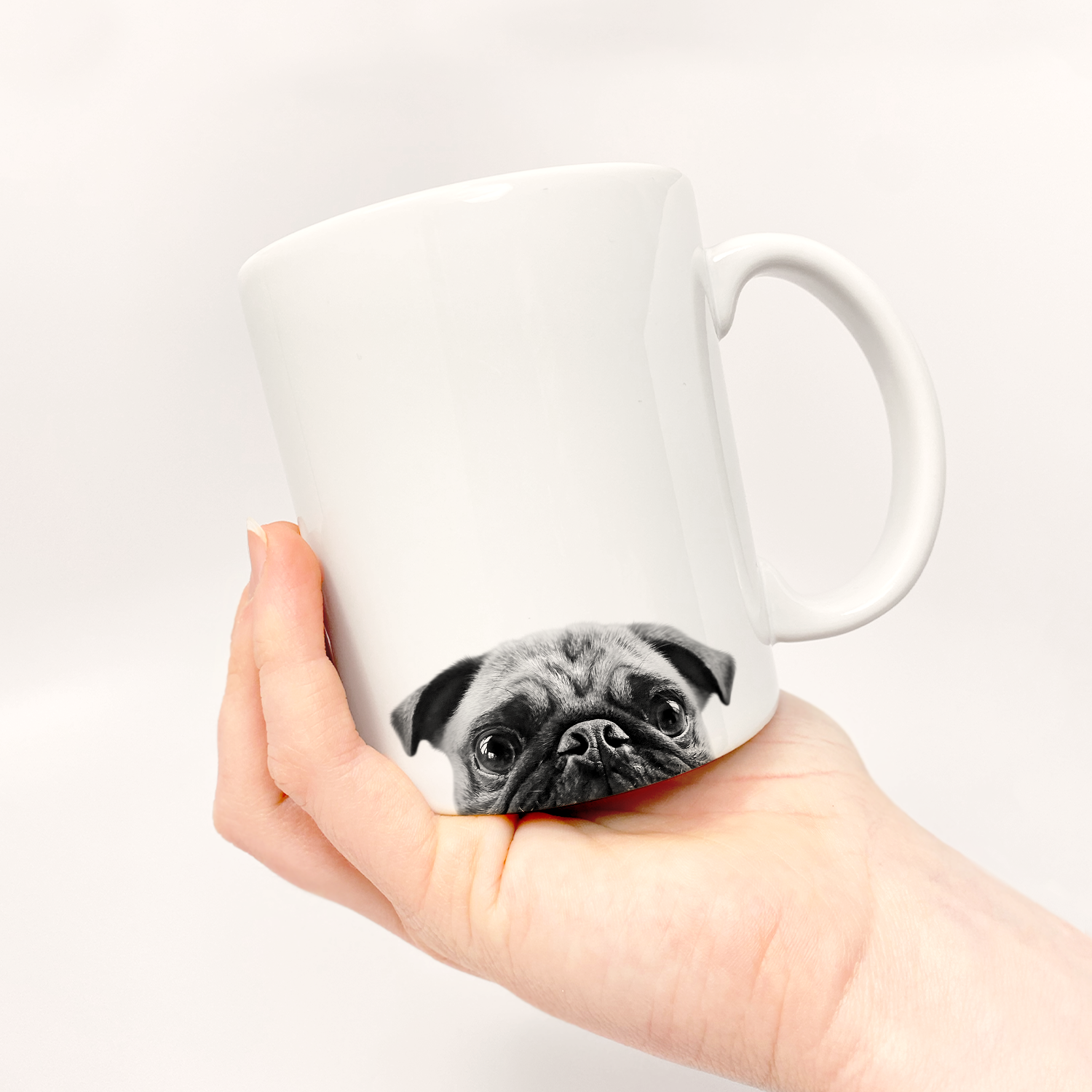 Perkie Prints - Wholesale Coffee Mug - Peeking Pug 1 Mug3