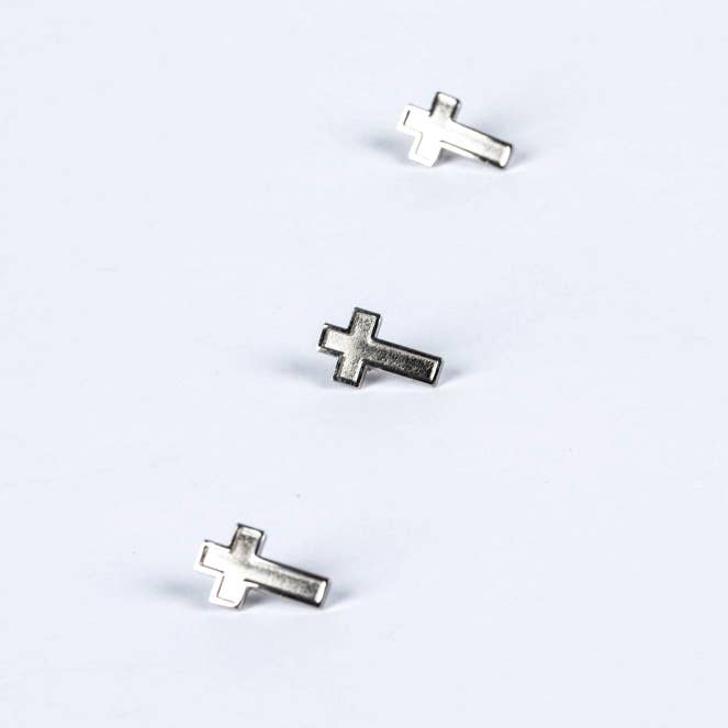 Swanson Christian Products - Wholesale Lapel Pin/Button - Lapel Pin Cross Silver Pk61