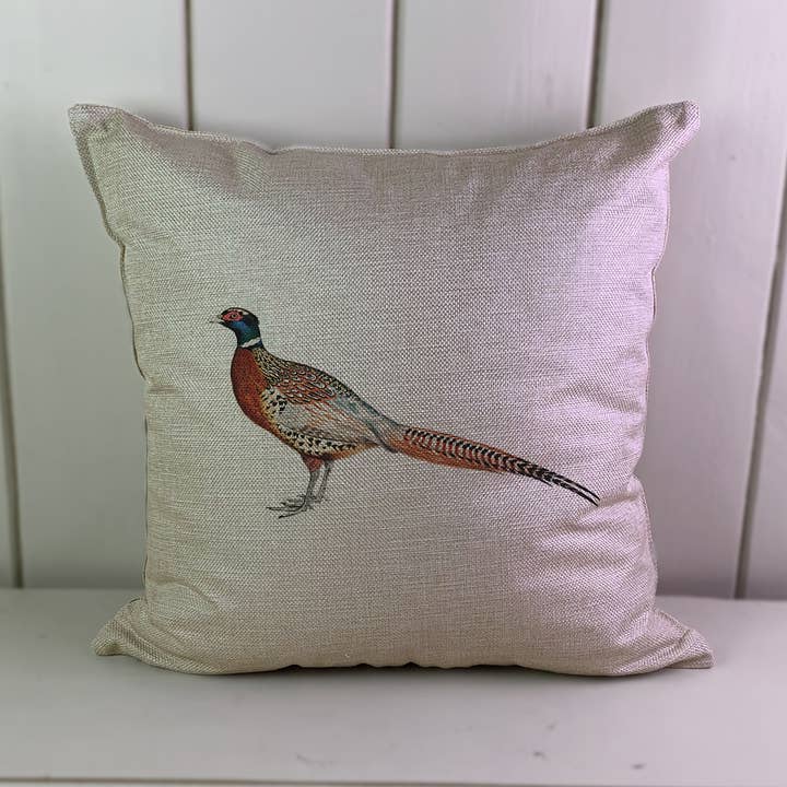 Hills Of Fabric - Wholesale Throw Pillow Cover - Pheasant Bird Country Linen Cushion Cover0