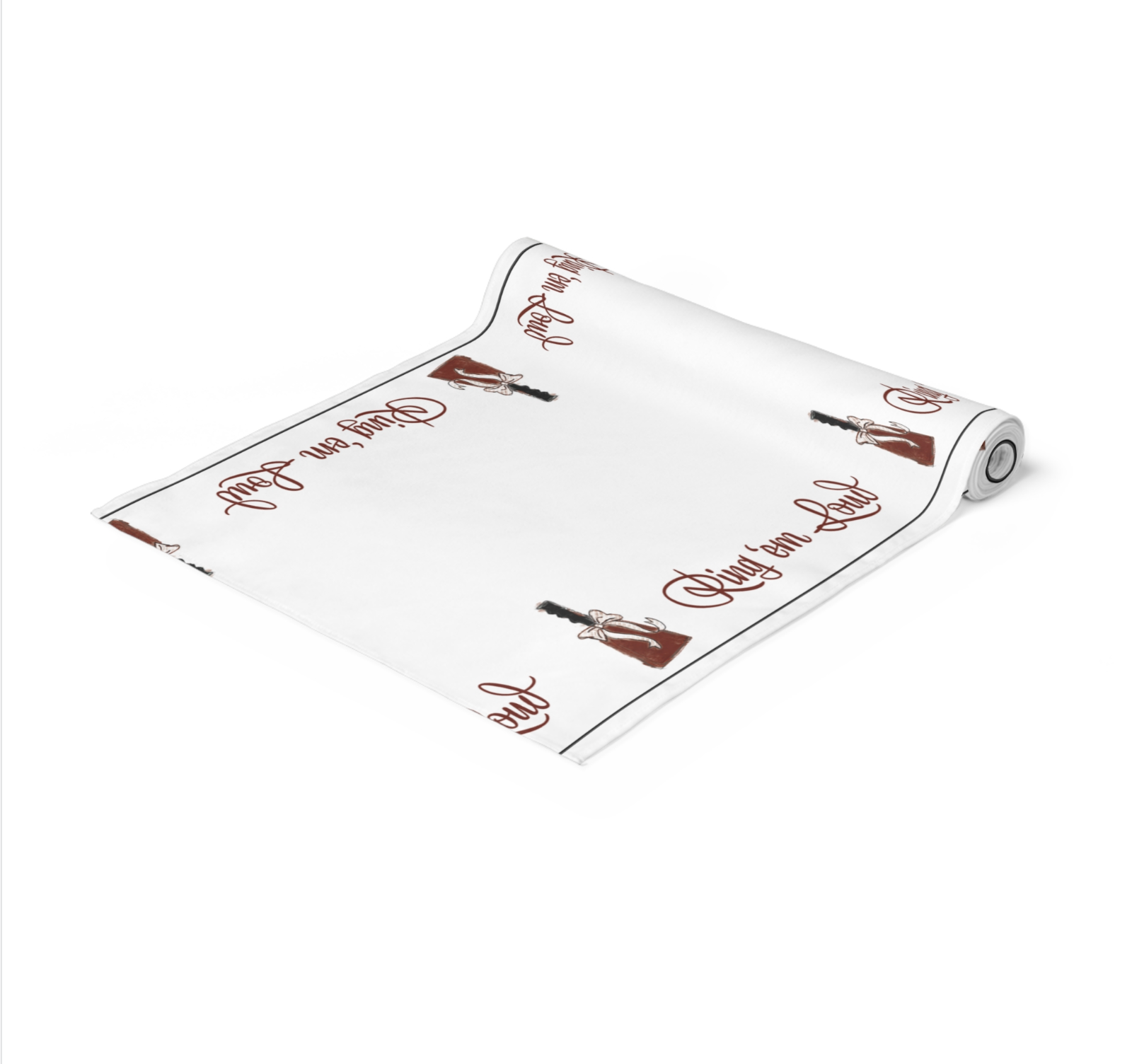 Hey Y'all Party - Wholesale Disposable Table Cover/Runner - Maroon Mississippi Cowbell Paper Table Runner Roll3