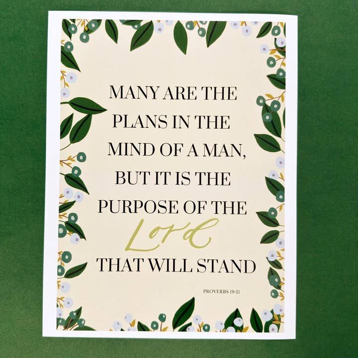 Proverbes 19:21 - IMPRESSION D'ART pour la vente par Lantern Calligraphy