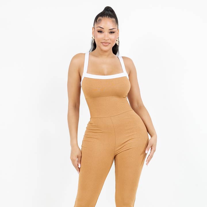 J7988 RIB JUMPSUIT for wholesale by Uptown Apparel