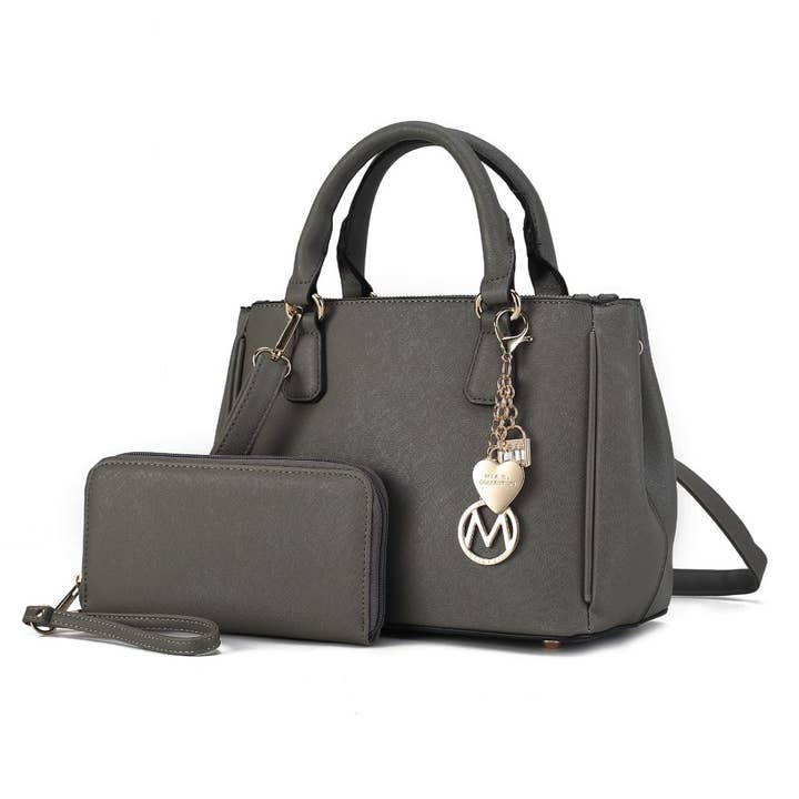 MKF Collection - Wholesale Satchel - Women's - Ruth Vegan Leather Women Satchel Bag with Wallet by Mia K5