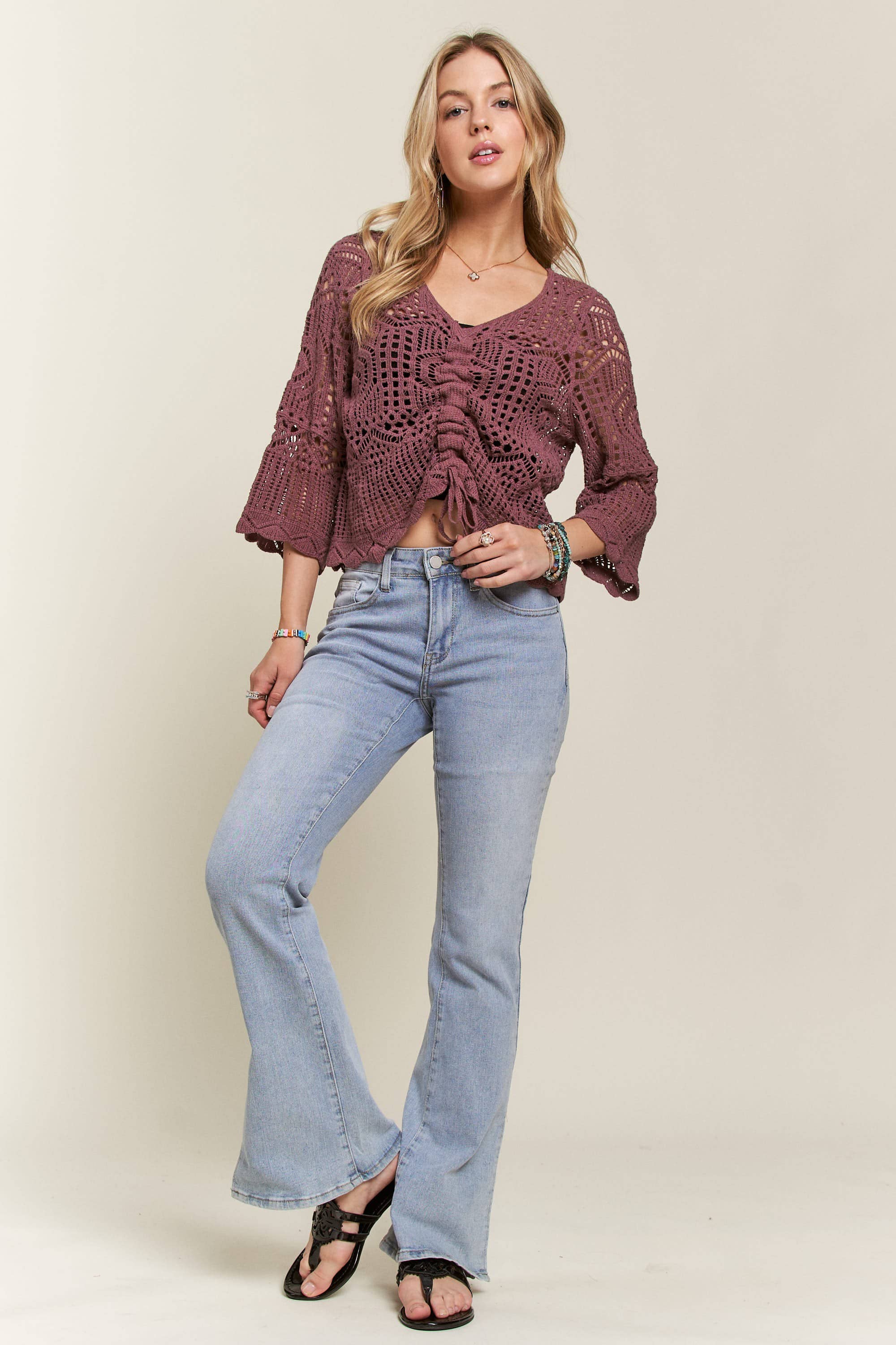 ADORA LA - Wholesale Blouse - Dames - CET3553 - VOORZIJDE MET TREKKOORD TOP4