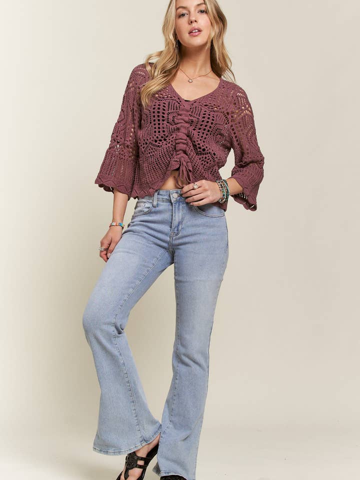 ADORA LA - Vente Chemisier – femme - CET3553 - HAUT À CORDON DE SERRAGE FRONTAL4