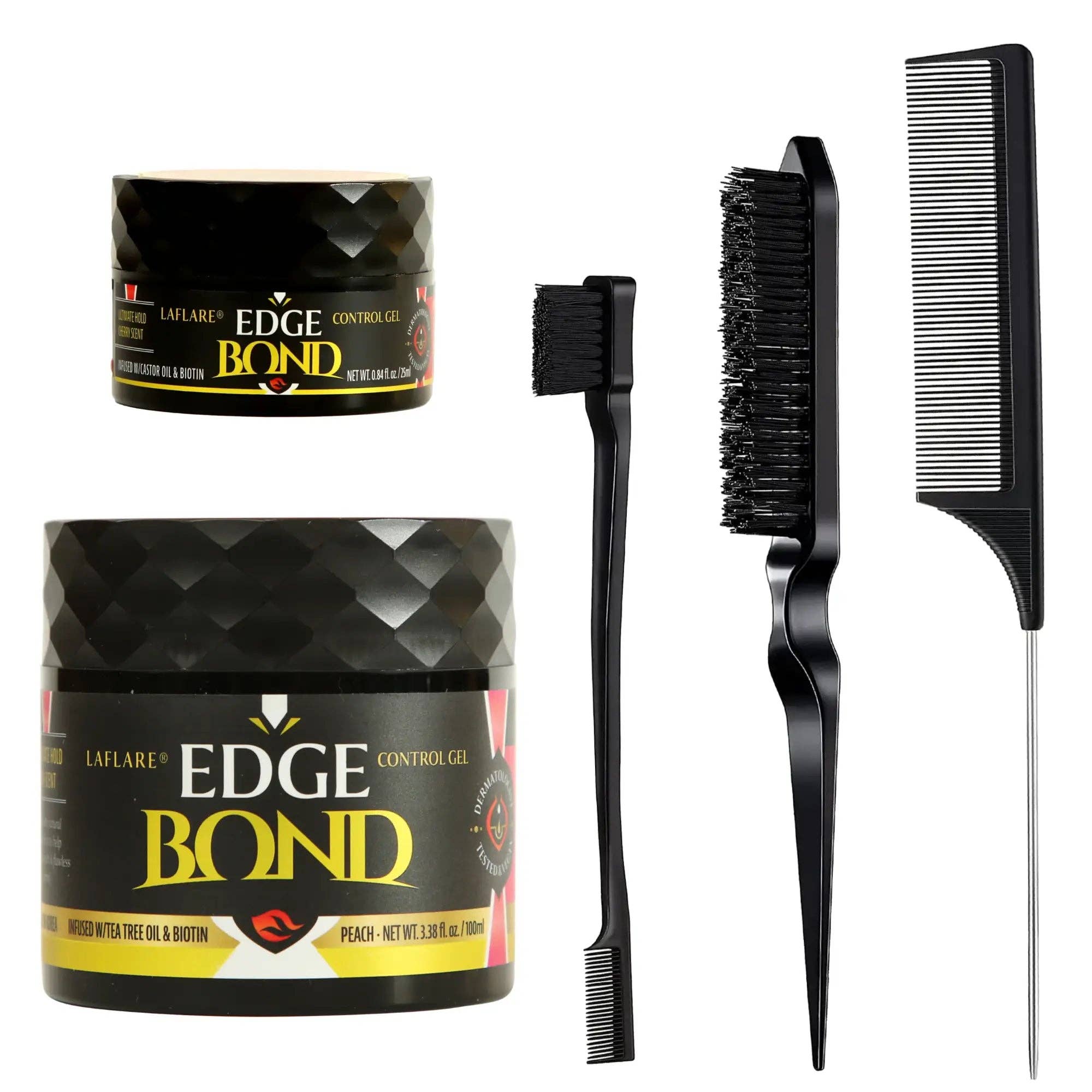 Laflare - Wholesale Hair Styling Gel/Mousse - Edge Bond Control Gel Set with Comb Set for Hair Styling1