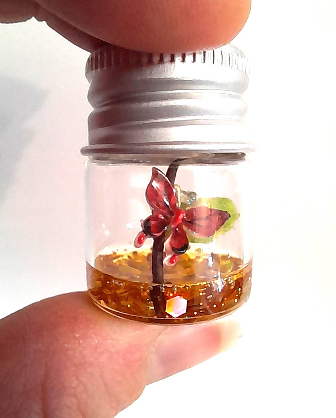 SUPERAWWWSOME - Vente Plantes artificielles - Bouteille de Spécimen de Papillon, Miniature de Maison de Poupée, cadeau nature