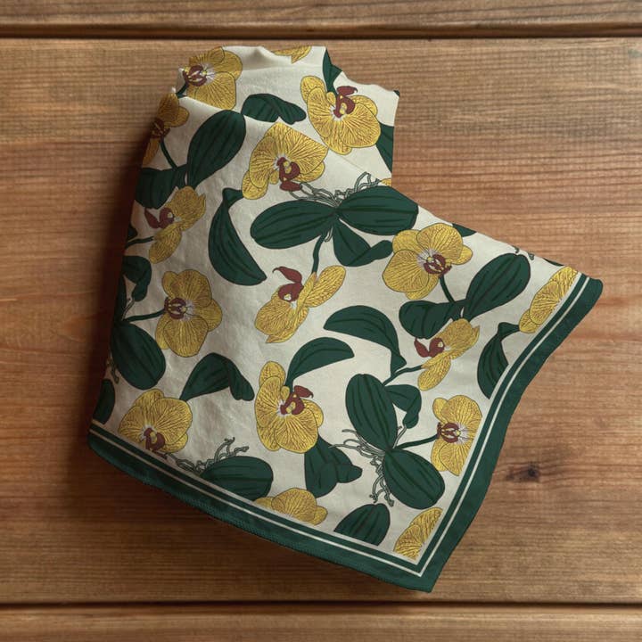 Evolation Creative - Wholesale Scarf – Women's - Vintage Orchid Floral Silk or Satin Scarf & Bandana5