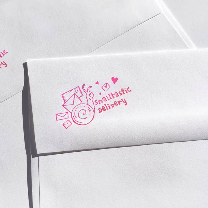 Snailtastic rubber stamp snail mail lover pen pal cute gift for wholesale by LA PAPER LOVER