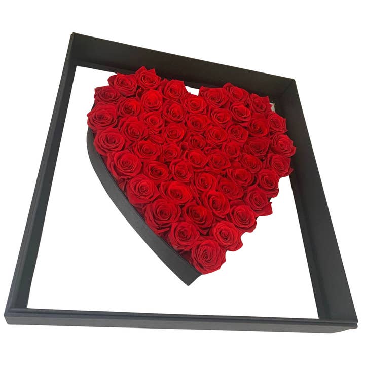 verona home and gift - Wholesale Artificial Flowers - Preserved Eternal Roses In Large Heart Frame