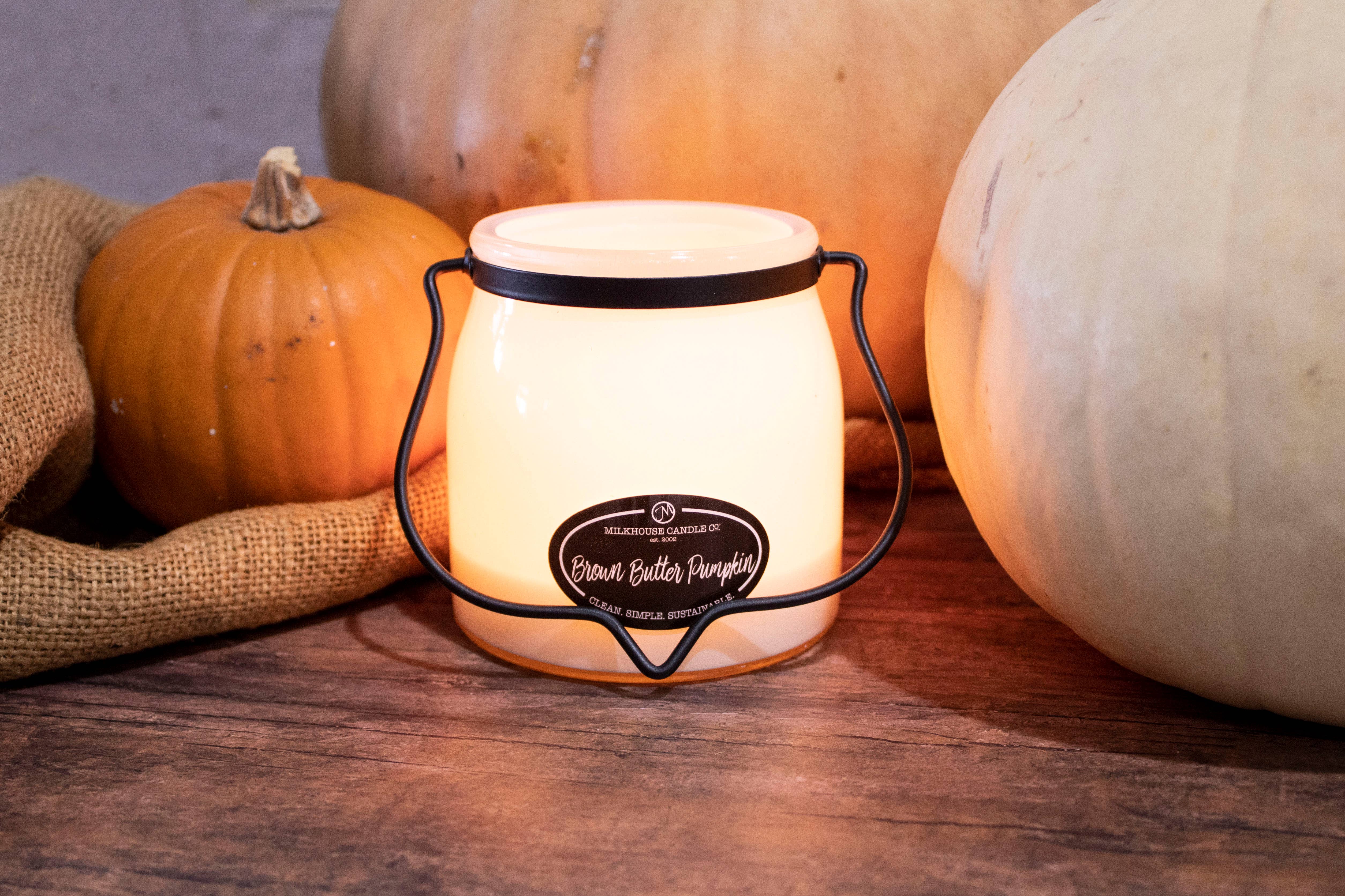 Milkhouse Candle Company - Wholesale Jar/Filled Candle - 16 oz Butter Jar Fall Candle: Brown Butter Pumpkin6