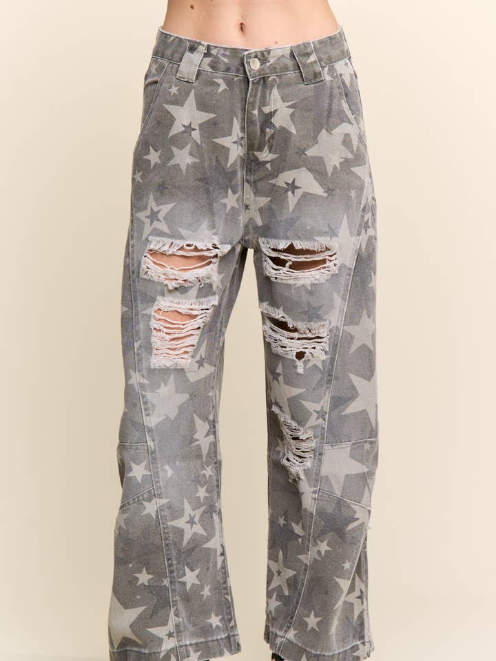 Starry Nights Distressed Carpenter Jeans for wholesale by J.NNA