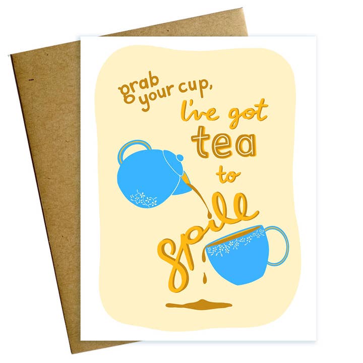 Ik heb een Tea to Spill Card voor wholesale door Maggie Moore Studio