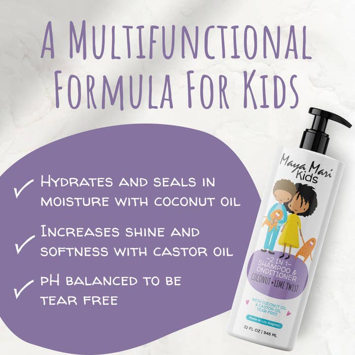 Maya Mari Kids Haircare - Wholesale Hair Conditioner - Baby - Maya Mari Kids 2-in-1 Shampoo and Conditioner With Coconut3