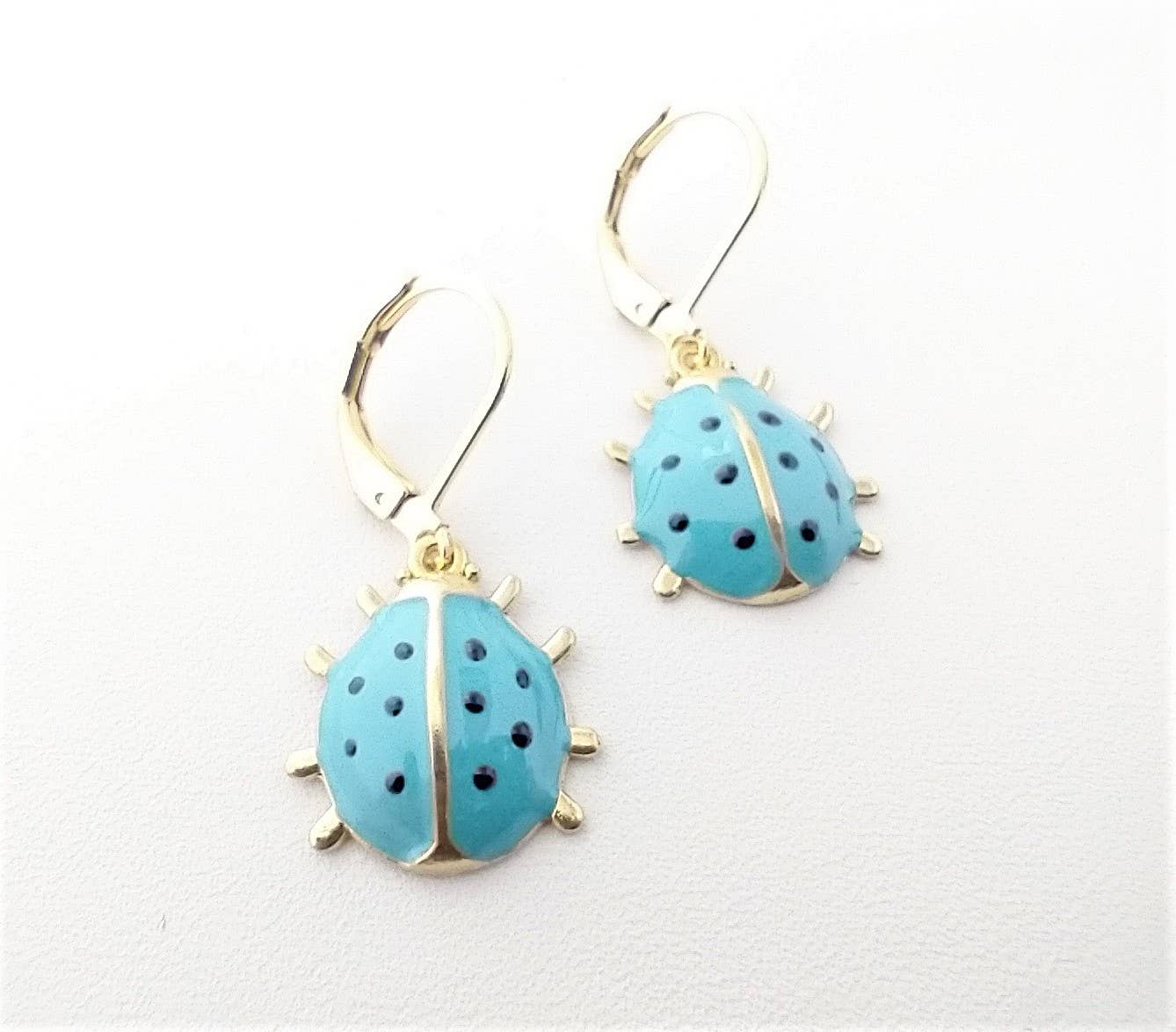 Piccadilly Pendants - Wholesale Hangende/ronde oorbellen - Oorbellen met lieveheersbeestjes, Blauwe Lady Bug oorbellen, Oorbellen in de natuur3