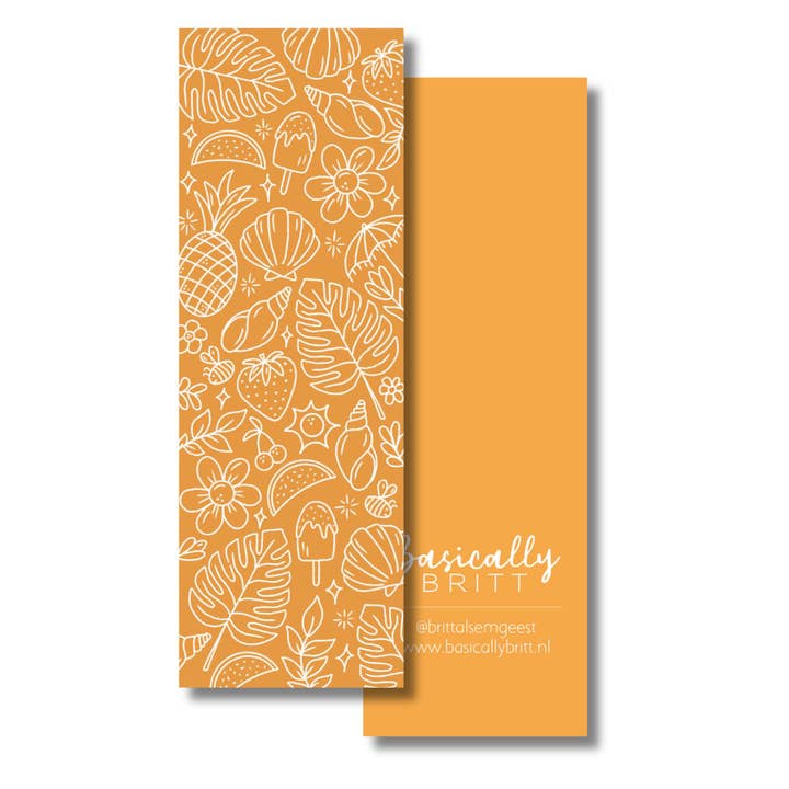 Orange Summer-bogmærke med glade doodles for engroshandel hos Basically Britt