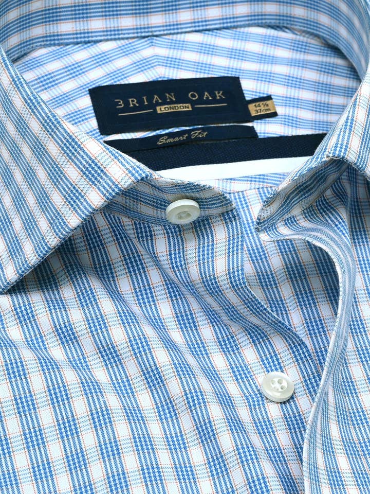 Brian Oak Limited - Vendita all'ingrosso Camicia button down - Uomo - Camicia A Quadretti Azzurra Chiara