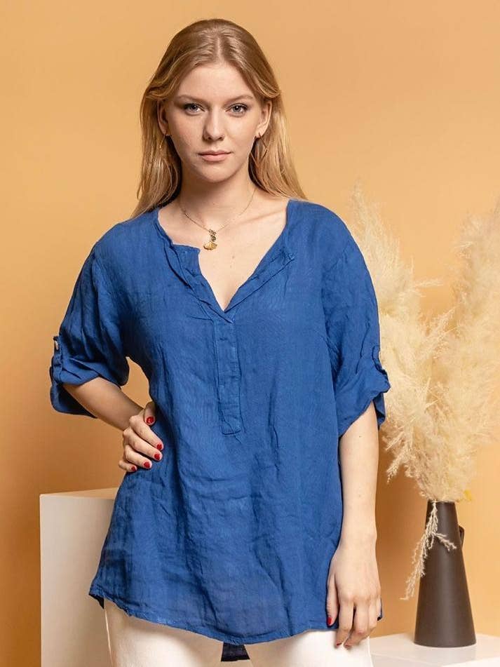 la maison des fibres naturelles - Wholesale Blouse - Women's - top 620411 100% linen made in Italy