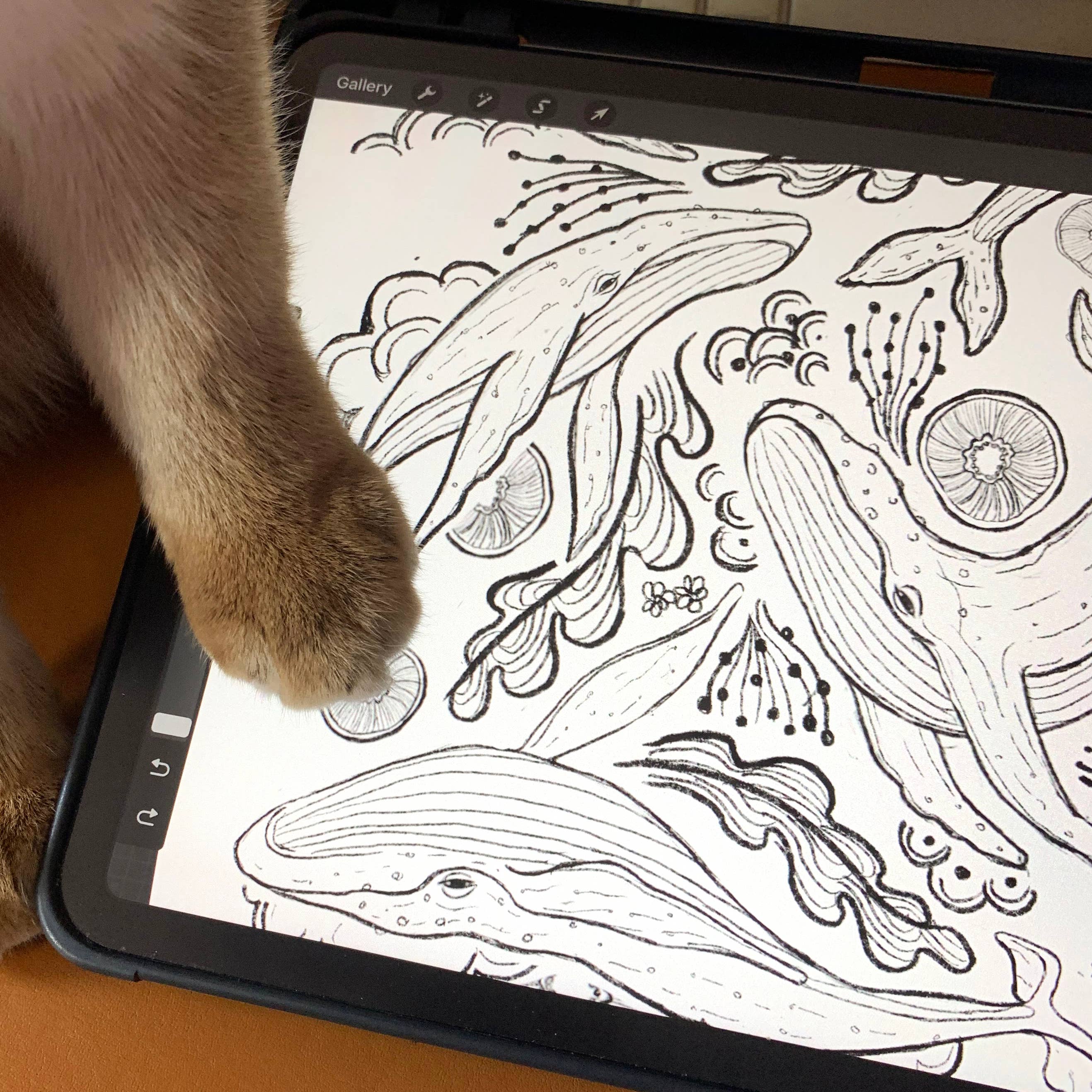 sol&mar art co. - Wholesale Bandana - Unisex - Whale, and the Ocean Bandana Scarf (Off-White)8