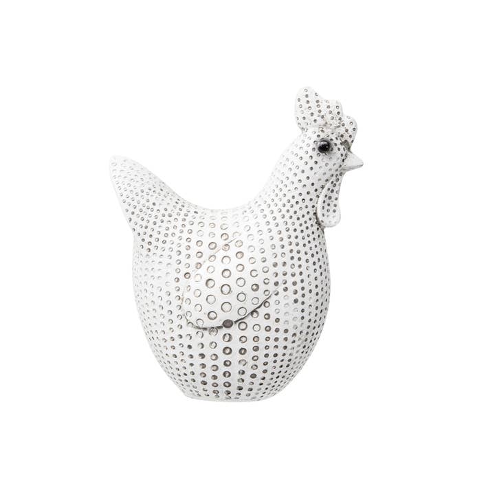 Sagebrook Home - Wholesale Decorative Figurine - Decorative Sculpture - White Resin Spotted Chicken, 5 in.7