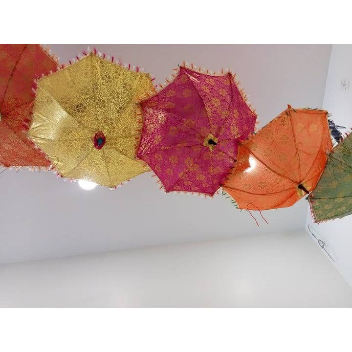 Bhawana Handicrafts - Wholesale Umbrella – Women's - 5 Pieces Indian Floral Design Decorative Umbrella Wedding
