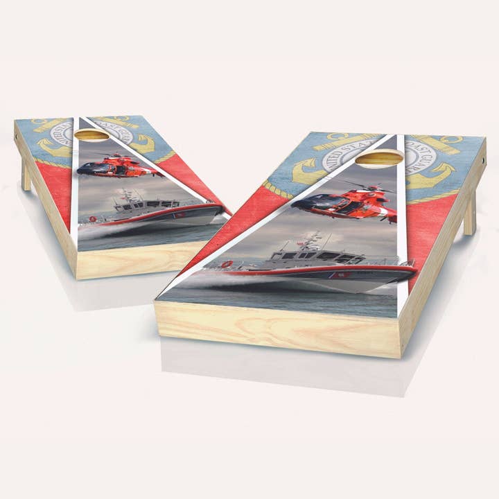 US Coast Guard Cornhole Set for wholesale by Skip's Garage