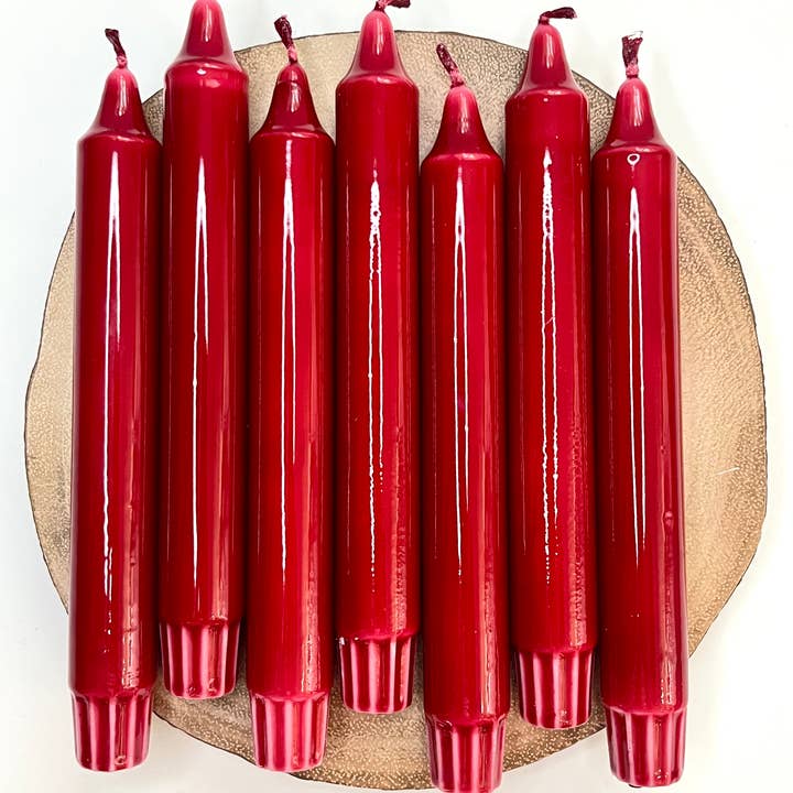 Dot Home Aroma – wholesale Tapered candle/candlestick – Glossy Burgundy Dip Dye Taper Candles Duo