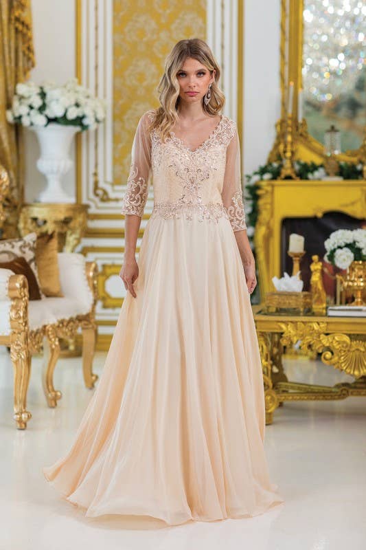 Dancing Queen Dress - Wholesale Dress - Women's - Lace-Embellished A-Line Prom Dress0