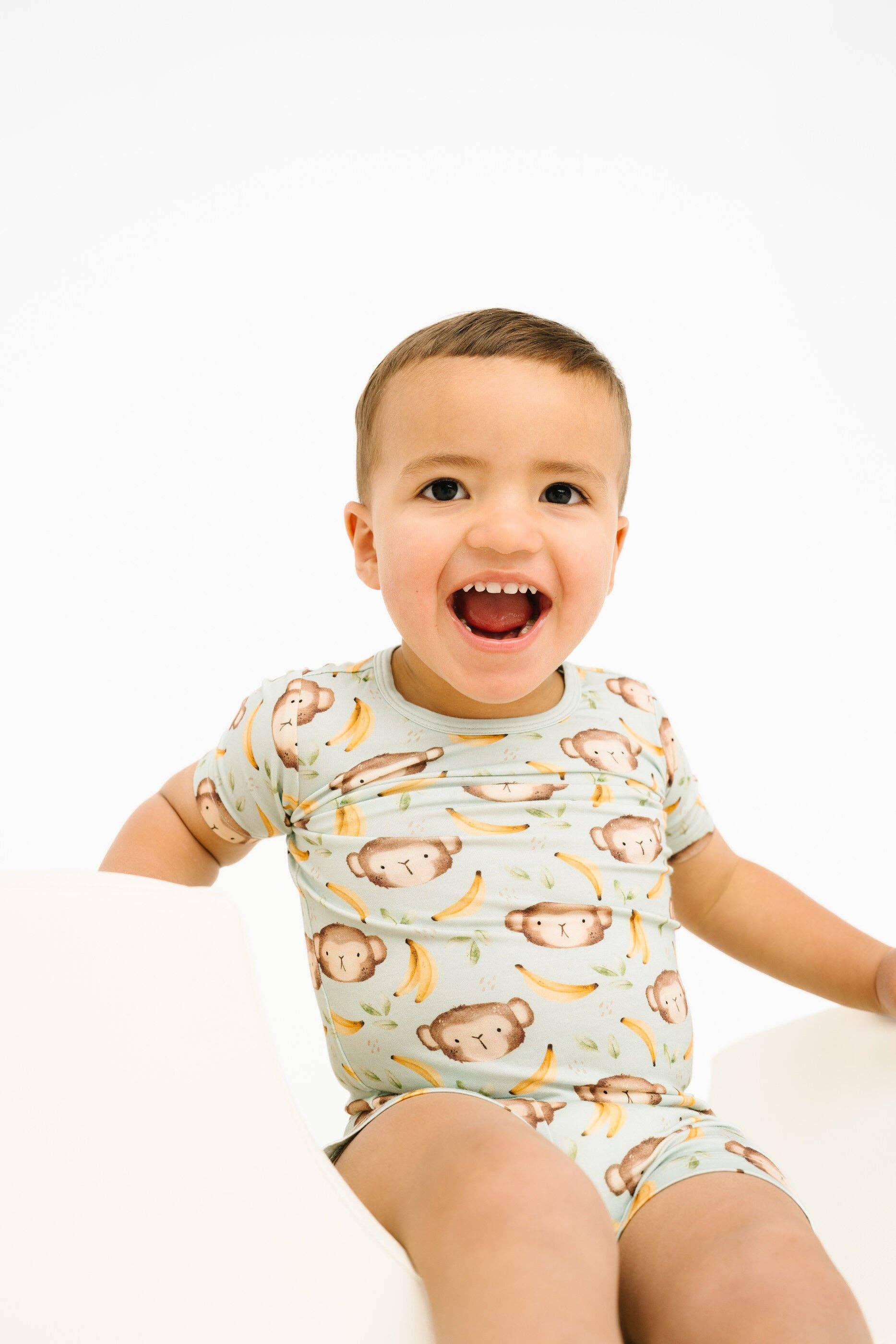 Little One Shop - Wholesale Top & Short Set - Kids - Monkey Mischief Bamboo Shorts Set2