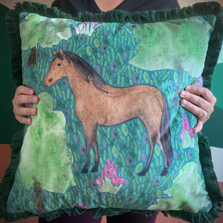 Samantha Hall Designs - Wholesale Throw/Decorative Pillow - Horse Velvet Cushion - Made to Order2