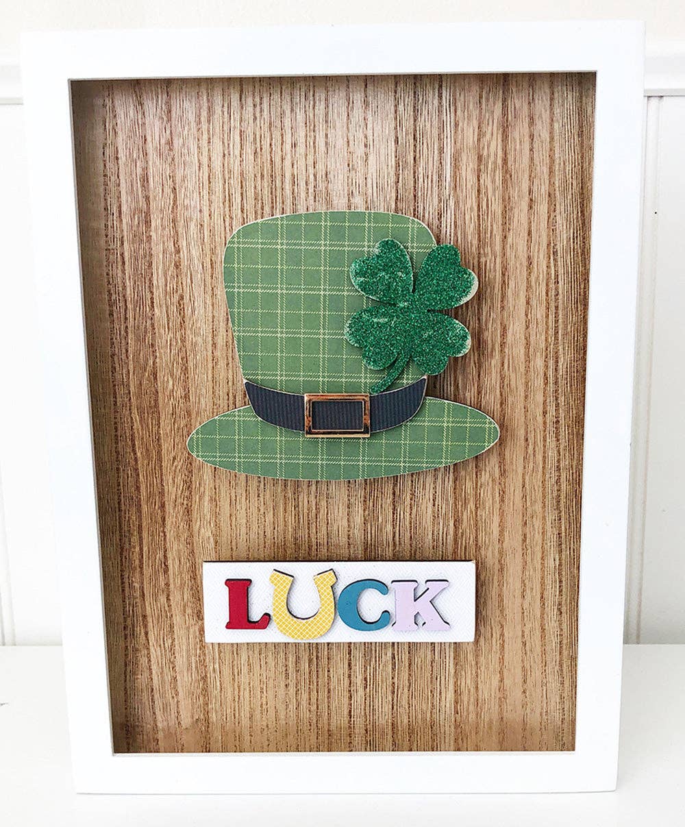 Foundations Decor – wholesale DIY craft kit – Foundations Decor Simply Framed - Glitter Green LUCK DIY kit2