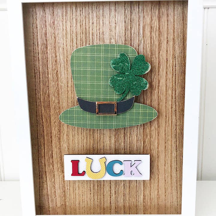 Foundations Decor – wholesale DIY craft kit – Foundations Decor Simply Framed - Glitter Green LUCK DIY kit2