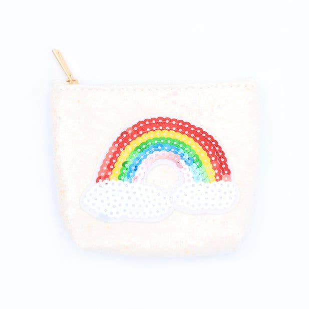 Inca UK – wholesale Coin purse – kids – Glitter Zip Purse With Rainbow Motif 11 X 9cm3