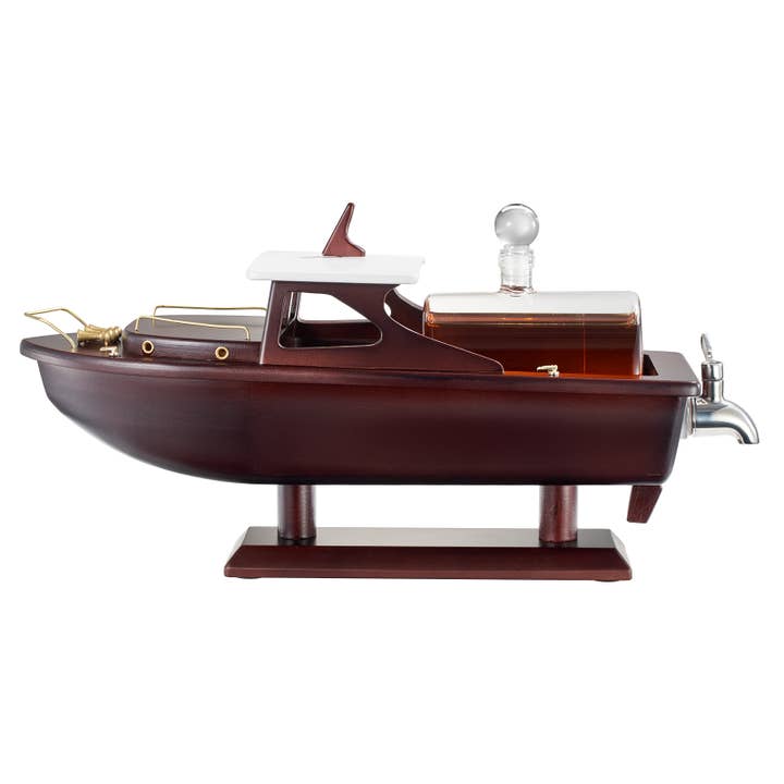 The Wine Savant / Khen Glassware - Wholesale Decanter - Boat Ship Whiskey & Wine Decanter Ship | 800 mL1