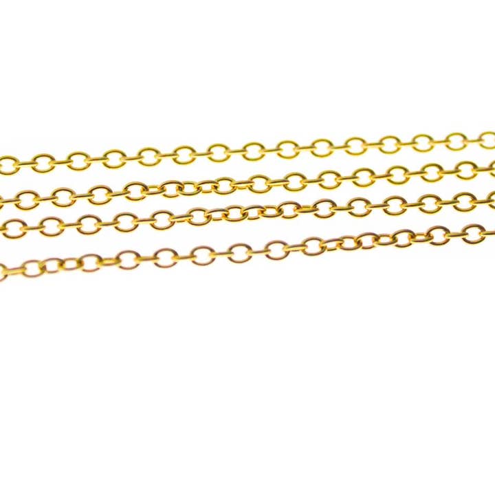 Cadena Ovalada de Rollo de Acero Inoxidable Dorado a Prueba de Agua y Deslustre para venta al por mayor de Jewel Pledge