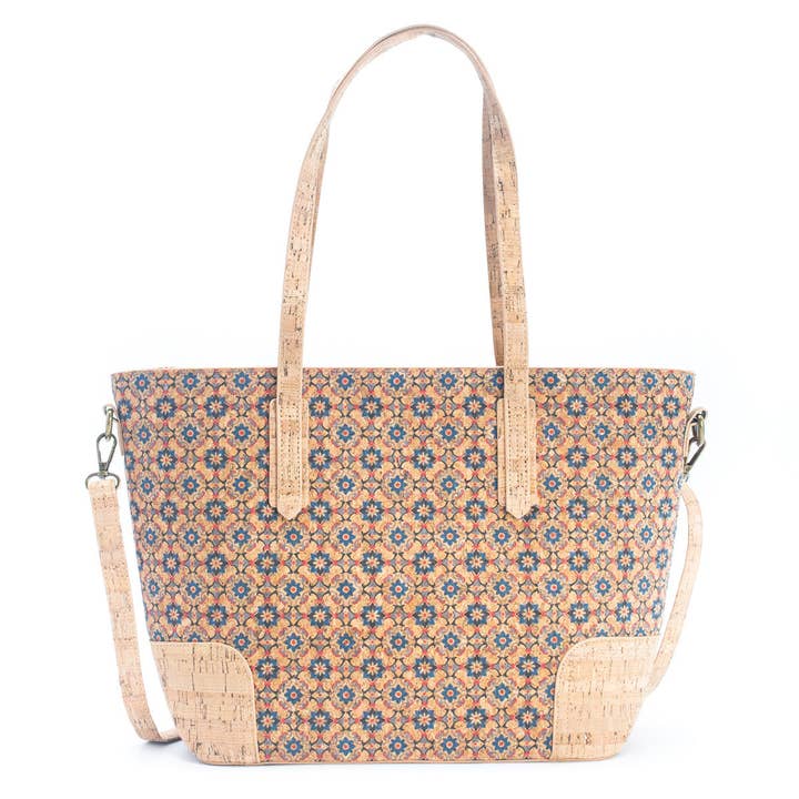 Meninas Bonitas Cork - Wholesale Tote Bag - Women's - Natural Cork with summer Design: Women's Tote Bag BAGF-022
