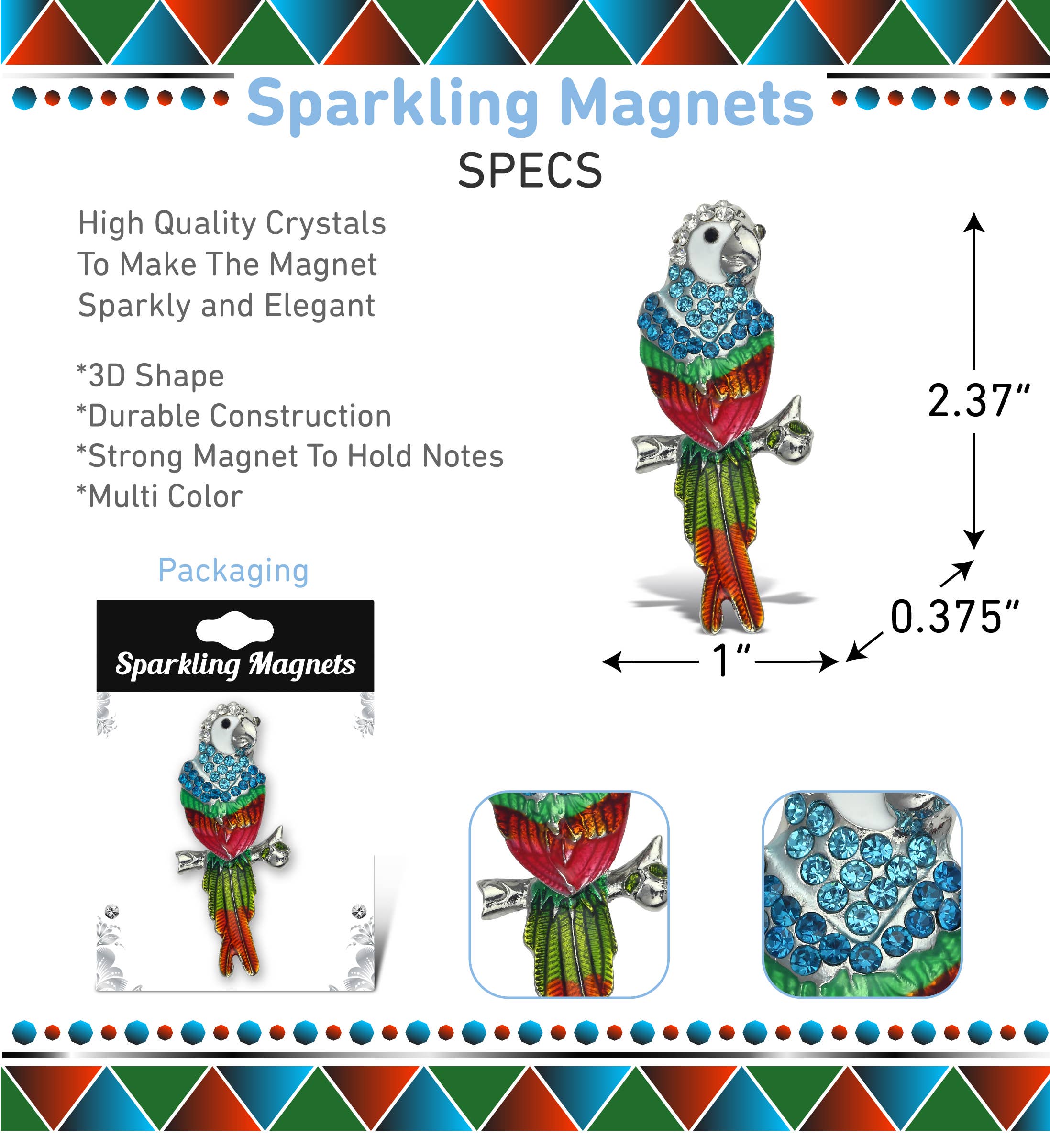Cota Global - Wholesale Magnet - Sparkling Magnets - Parrot2