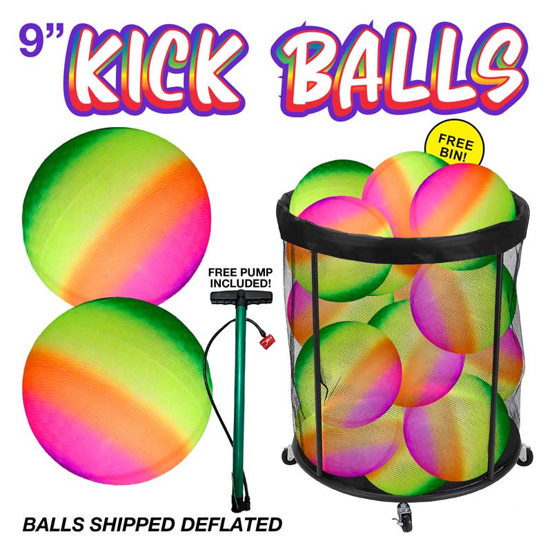 Deluxe Import Trading - Wholesale Sports Ball - 200 pc 9" Kick Ball with Roller Floor Display0