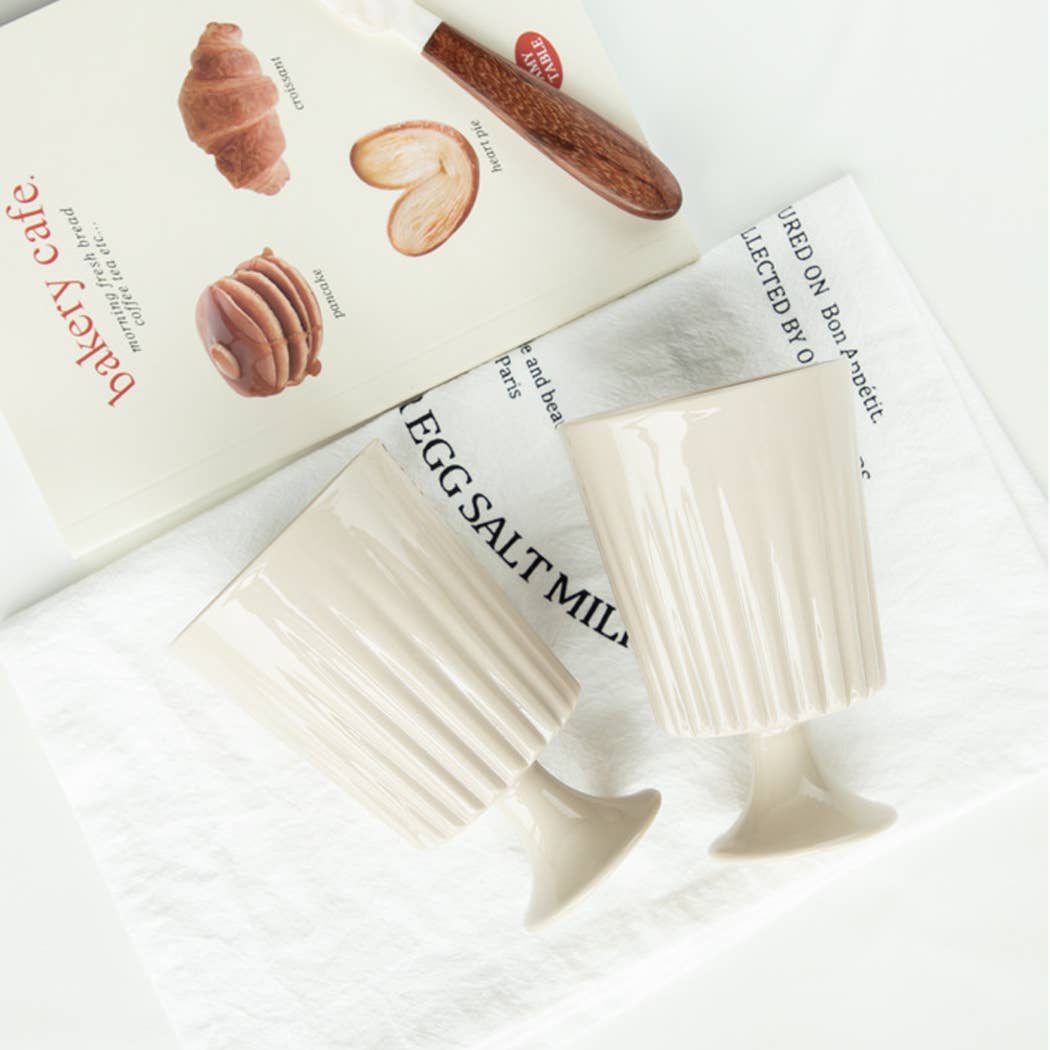 Ailly's garden – wholesale Bowl – Ceramic Corrugated Design Sundae Dessert Cup Ice Cream Bowls6