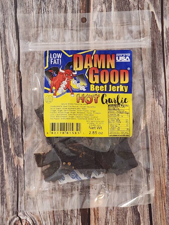 Bœuf séché à l'ail épicé 2,85 oz pour la vente par Damn Good Beef Jerky