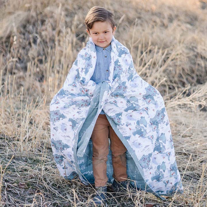Bebe au Lait – Engroshandel Sengetæppe - Børn og baby – Verdenskort+Someday Åh-så-Soft Muslin Super Snuggle Tæppe